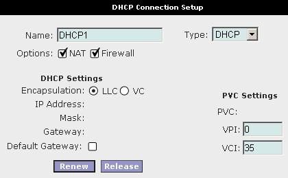 3.4.5 DHCP CONNECTION SETUP Dynamic Host Configuration Protocol (DHCP) allows the Gateway to automatically obtain the IP address from the server.