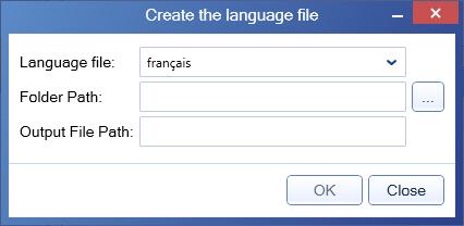 Operator s Guide Figure 34: Creating a new language file For each entry in the Source Text field, enter