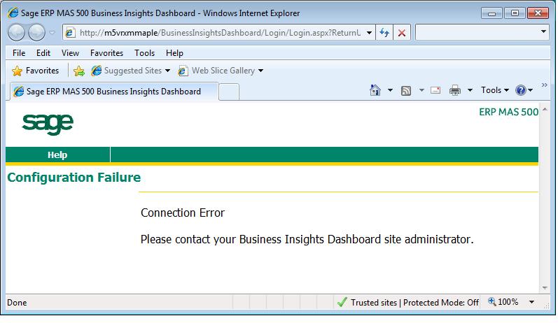 Chapter 9 Error Messages Connection failure If you receive a connection failure message similar to the following, refer to Configuring ASP.NET on page 138.