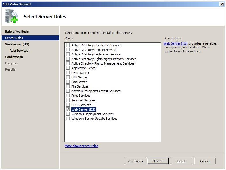 Chapter 3 3 In the Select Server Roles window, select the Web Server (IIS) check box,