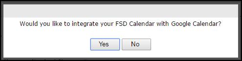 Confirm that you would like to integrate your FSD Calendar with Google Calendar by clicking Yes. You will then be taken to a screen to give SchoolDude permission to manage your calendar.
