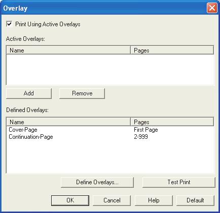 Remember that names and IDs of overlay files must be entered exactly as they appeared in the Storage Device Manager project window. Remember also that names are case sensitive.