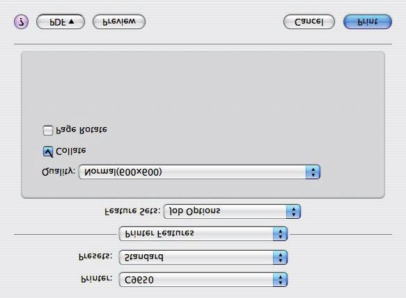 . In the Job Options tab, choose how many copies you want to print from the scrolling list. 3 3. Click the Collate checkbox. MAC OS X. Select Printer Features (). 3. From the Feature Sets menu (), select Job Options.