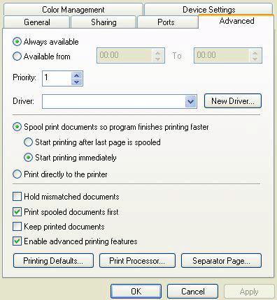 SEPARATING QUEUED PRINT JOBS When you share a printer with other users it can be useful to print a special page between print jobs to help locate each user s job in a paper stack at