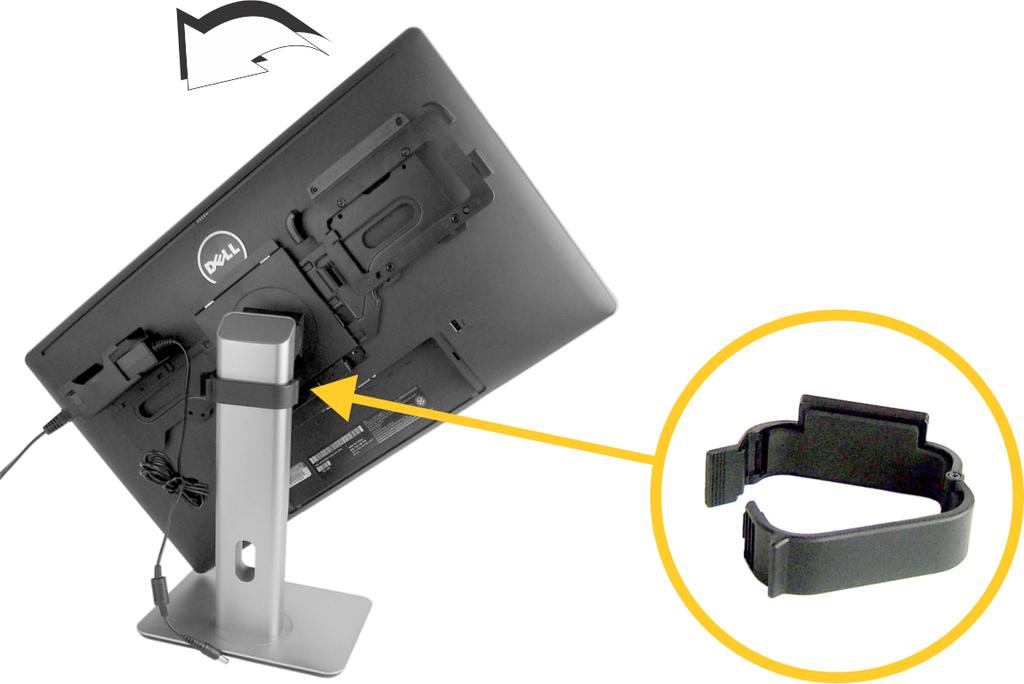 7. Adjusting and Securing Monitor Height For landscape orientation - Adjust the monitor height and attach stopper.
