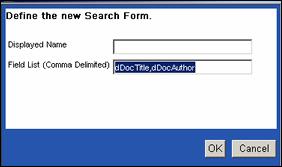 Customizing the Software Define New Search Form Screen (Admin Only) The Define New Search Form Screen is used to create a title for a defined search and to alter any fields used in the search.