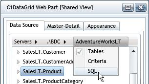 8. Select SQL. 9. In the text area, enter a stored procedure.