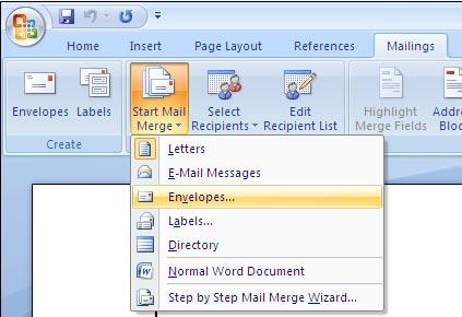 SECTION 3: SETTING UP A TEMPLATE ENVELOPE 11. To set up an envelope for a mail merge, go to the Mailings tab.