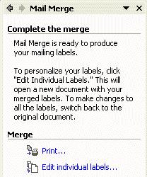 If you have more than one sheet of labels, use the Page Up and Page Down movement arrows in the lower right corner of the vertical elevator bar on the right of your screen to move from page to page.