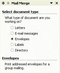 The Mail Merge Task Pane 6 of 6 will now appear and you are ready to print your labels the same way we printed documents on Pages 14 and 15 above.