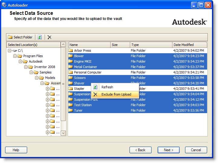3. Next you are prompted for the proper project file. If Autoloader finds a project in a subfolder of the one you selected, it automatically attempts to choose it.