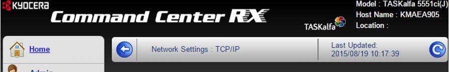 4) Check the network settings. Click [TCP/IP] to check the settings.