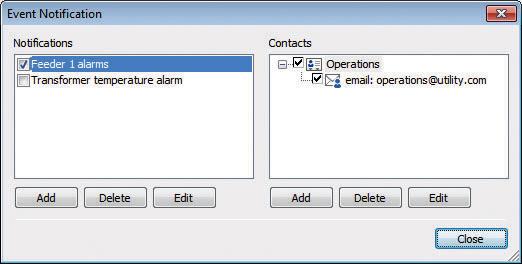 low-low/high-high limits Built-in system alarms on loss of data source or time synchronization Built-in alarms on loss of data quality Alarms and Events view features Events tab displays a