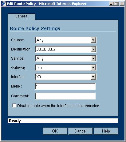 6. Create a Route for the IP Office LAN1 subnet traffic. Select Network-> Routing.