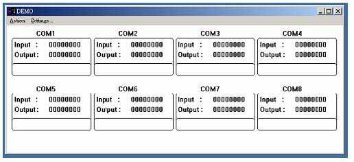 6-3 Loop Back Test Software User may find DEMO.EXE test utility in TRP-C08S CD. Or download the utility from Trycom web www.