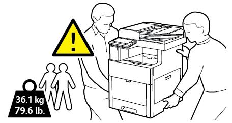 Maintenance 9. Lift and carry the printer as shown in the illustration. When moving the printer, do not tilt it more than 10 degrees in any direction.
