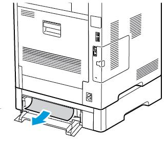 Troubleshooting 4. For the same tray, at the back of the printer, locate the jam-access door. Open the door, then remove any jammed paper. 5.