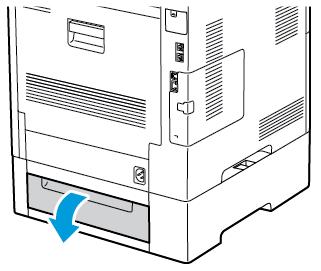 If the tray is extended for legal-size paper, the tray protrudes when it is inserted into the printer. 6.