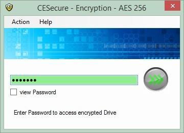 Unlocking an Encrypted Area Insert the CE-Secure drive into a USB port. The CE-Secure Software will launch automatically.