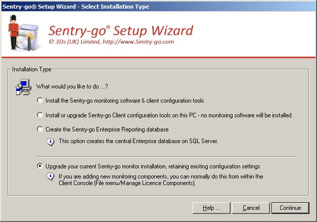 Selecting an installation type The next screen allows you to determine the type of process you want the Setup Wizard to follow.