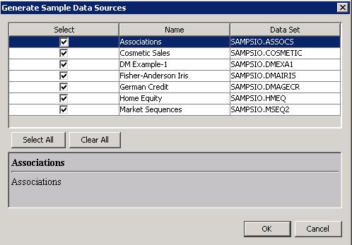 Verify the Installation 39 In the Enterprise Miner Test 1 window, select Help ð Generate Sample Data Sources.
