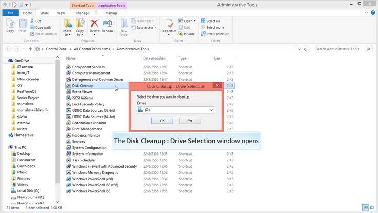 Disk cleanup Cleaning out your PC on a regular basis frees up drive space and helps it run
