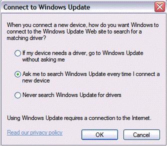 Be careful not to select If my device needs a driver, go to Windows Update without asking me.