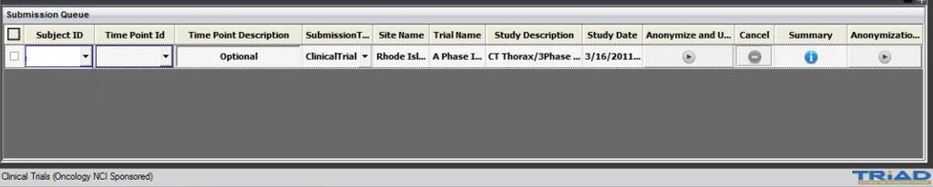 Submission Type for Clinical Trials (NCI Oncology) Domain Select the Submission type