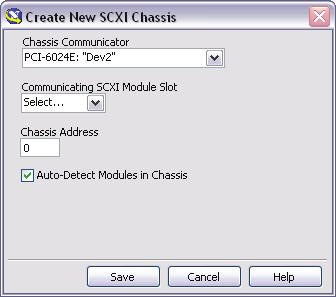 Alternatively, you can right-click Devices and Interfaces and select your chassis from New» NI-DAQmx SCXI Chassis. Step.