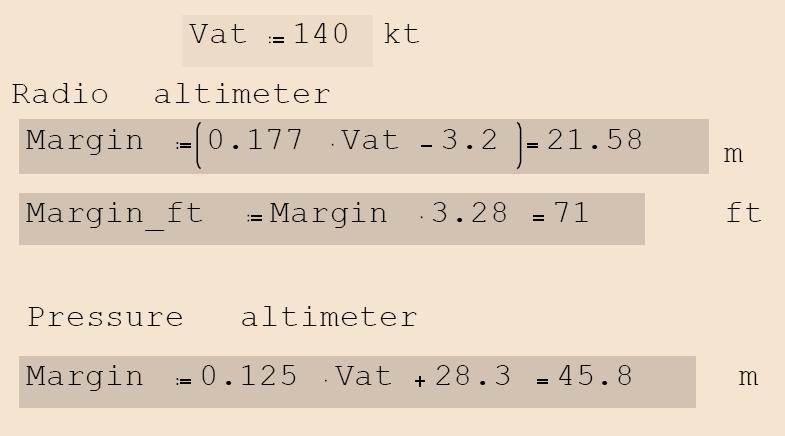 Altimeter margins