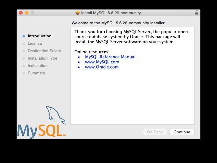 Figure 2.2 MySQL Package Installer: Introduction 4. If you have downloaded the community version of MySQL, you will be shown a copy of the relevant GNU General Public License.