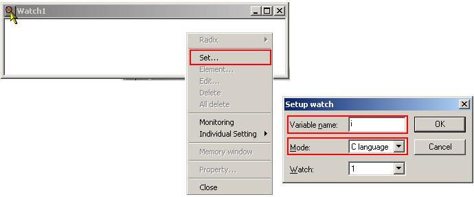 Monitoring and Manipulating 4.4 Monitoring and Manipulating C Variables To display C variables choose in the debugging mode: View -> Watch -> Watch1.