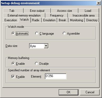 Debug Environment Setup Procedure 12.2 Watch Watch Mode Automatic Sets the watch mode automatically according to the analysis result. Refer 4.4 & 4.