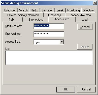 Debug Environment Setup Procedure 12.10 Access Size It is a function to set access size when the debugger accesses memory.