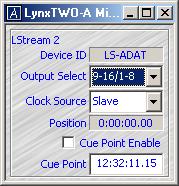LynxTWO / L22 Mixer Controls The LStream page of the LynxTWO/L22 Mixer contains controls for installed LStream interface cards.