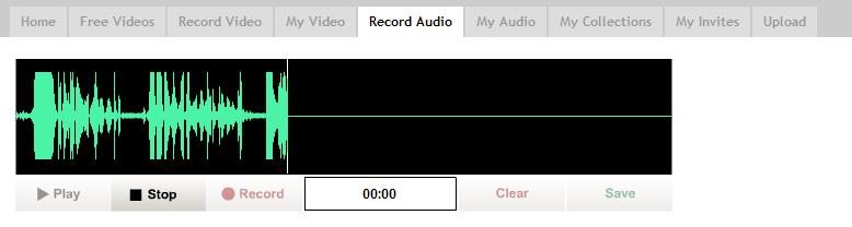 You can click on the Record, Play and Stop buttons provided to record your voice, play it back etc. Use the Clear button to erase your recording and start afresh.
