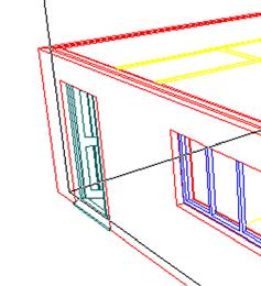 6 Place the door on the external wall, roughly here: 7 Now to associate the door with the wall and make a hole through the wall: a) pick up the door by its origin, using