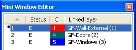 2 1 In the Mini Window Editor, double-click phase 1 (GF-Wall-External) to make it current: You can open the Mini Window Editor from the Window menu, or by pressing CTRL+1.