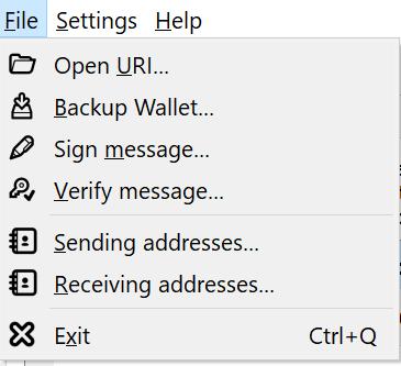 3. As soon as the wallet starts up go to the File menu and select Exit.