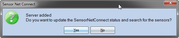 enter the sensor in the database Click «yes»