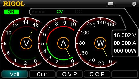 assignable ranges and setting values of the voltage (V) and current (A) as well as power (W), you can press to enter