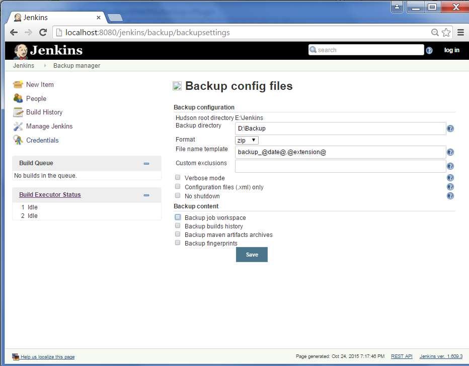 Step 5 : Here, the main field to define is the directory for your backup.