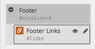 STEP 19 Find the Links Widget near the bottom of the Edit Widget Panel called Footer Links, and edit it.