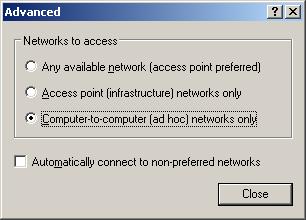 5) Select the Wireless LAN tab, and then select Use Windows to configure my wireless network