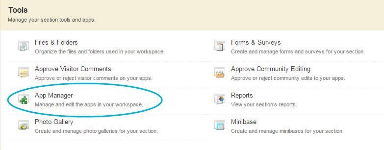 School Supply Lists Blackboard Web Community Manager 3. Click App Manager. App Manager displays. 4. In the first column, locate and click the type of the app that you wish to delete.