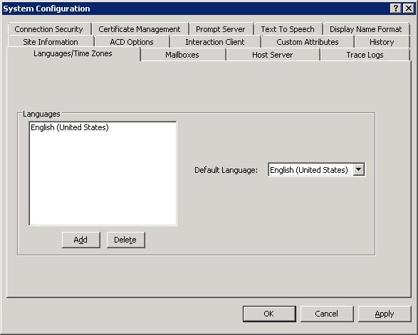 In the left pane of the Interaction Administrator main window, select the System Configuration container. 3.
