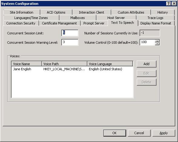 In the left pane of the Interaction Administrator window, select the System Configuration container. 3. In the right pane of the Interaction Administration window, double-click Configuration.