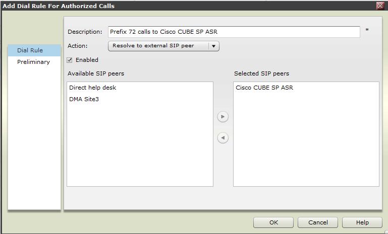 Polycom RealPresence Platform SIP Integration with Cisco CUBE SP Edition 5 In the Available SIP Peers area, select the SIP peers you created for VCS in Configure a SIP Peer