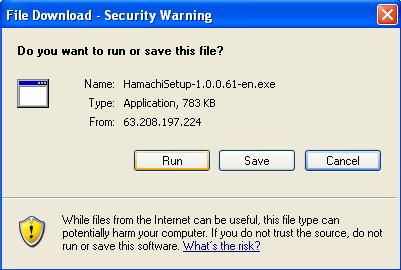 The File Download Security Warning dialog box will appear. Select Run.