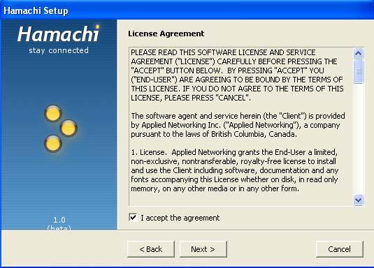 You will need to check the I accept the agreement box to be able to continue with the installation.
